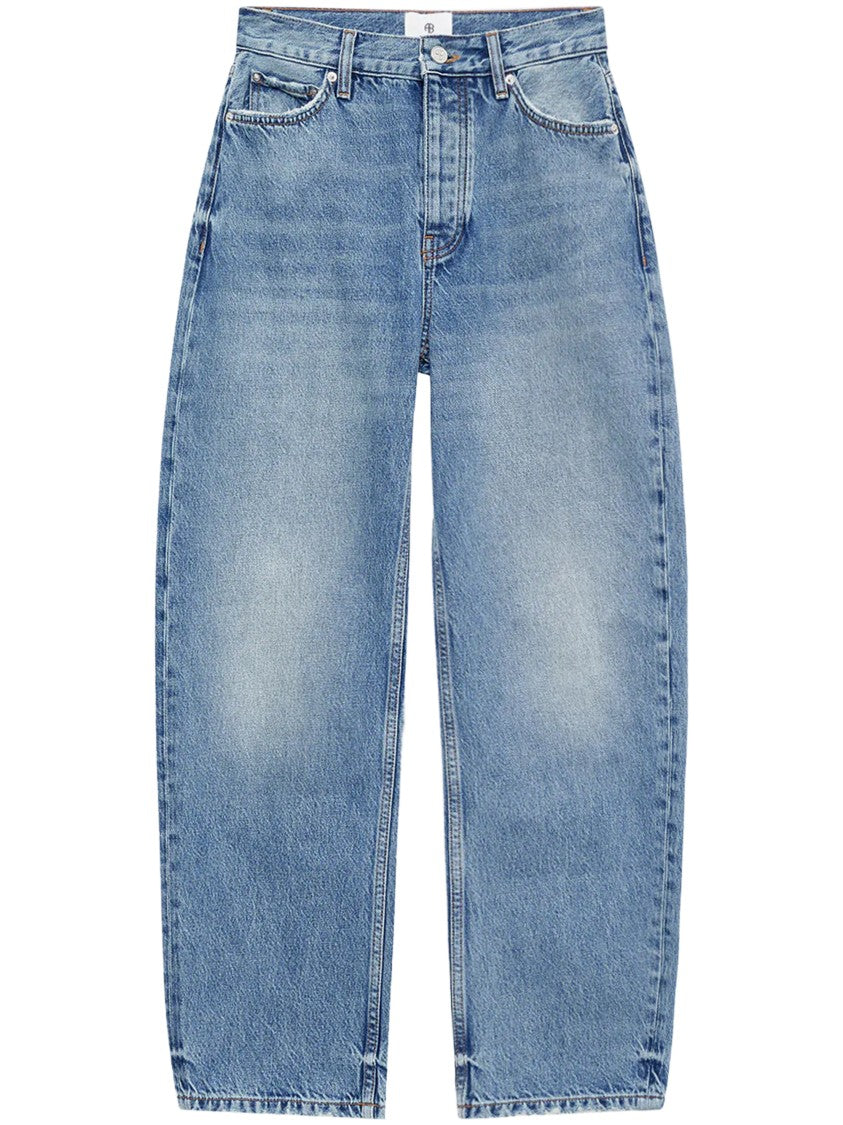 Anine Bing Relaxed Fit Straight-Leg Denim Trousers With Five-Pocket Design