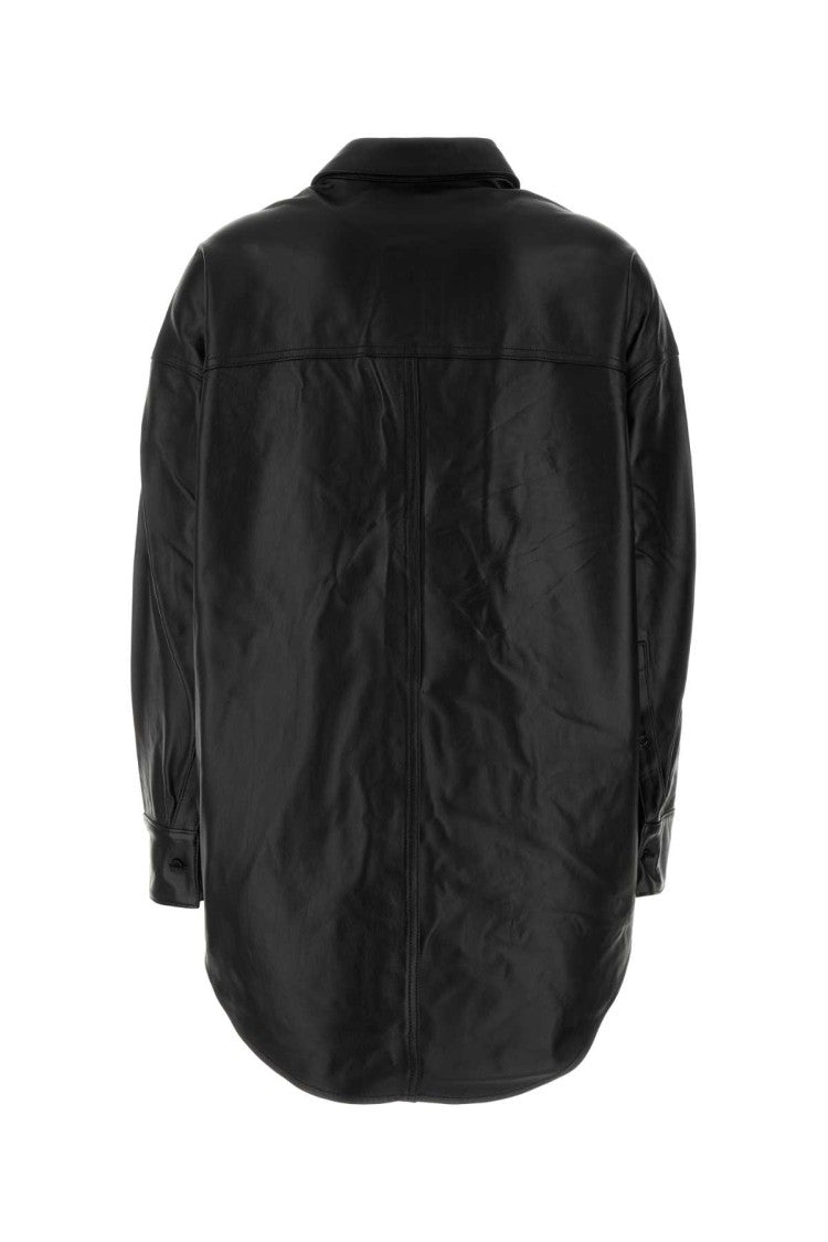 Michael Michael Kors Black Leather Oversize Shirt