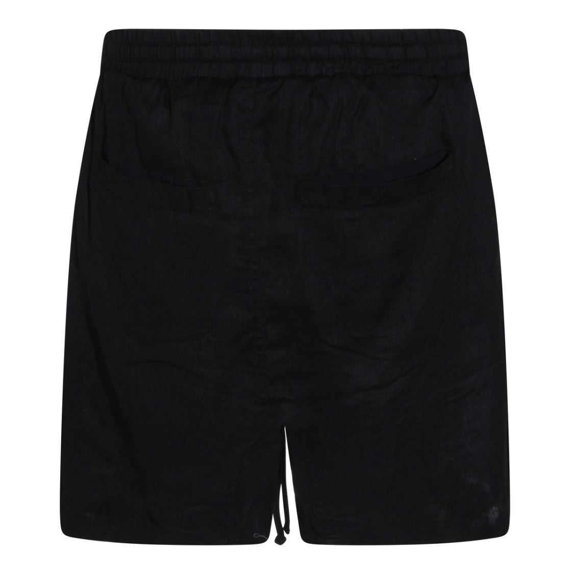 Thom Krom Black Linen Elasticated Waistband Shorts