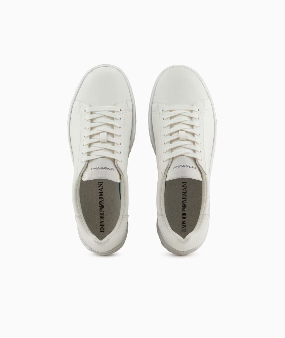 Emporio Armani Premium Leather Sneakers With Signature Logo