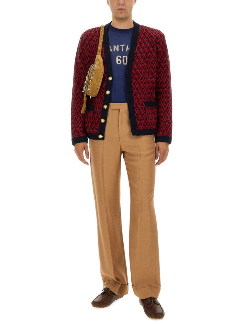 Valentino Tailored Gabardine Pants With Sharp Lapels