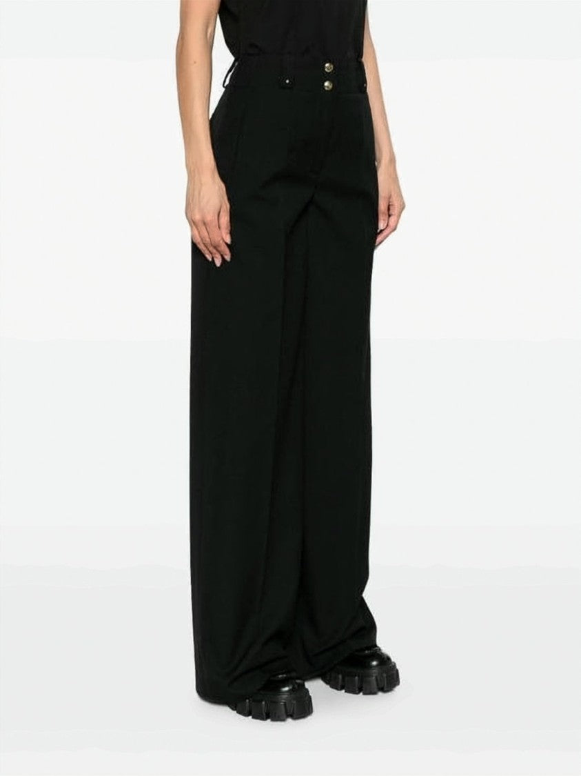Moncler High-Waist Black Wide-Leg Suit Pants