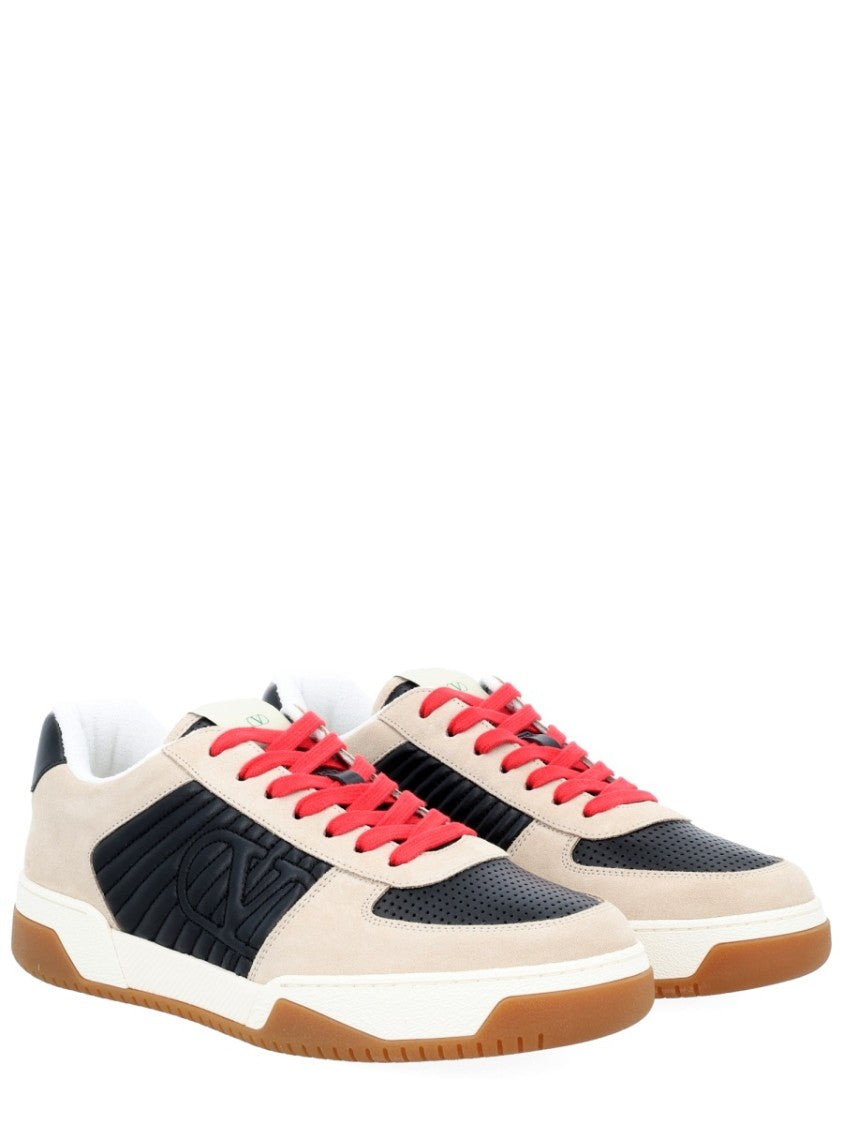 Valentino Garavani Low-Top Contrasting Panel Leather Sneakers