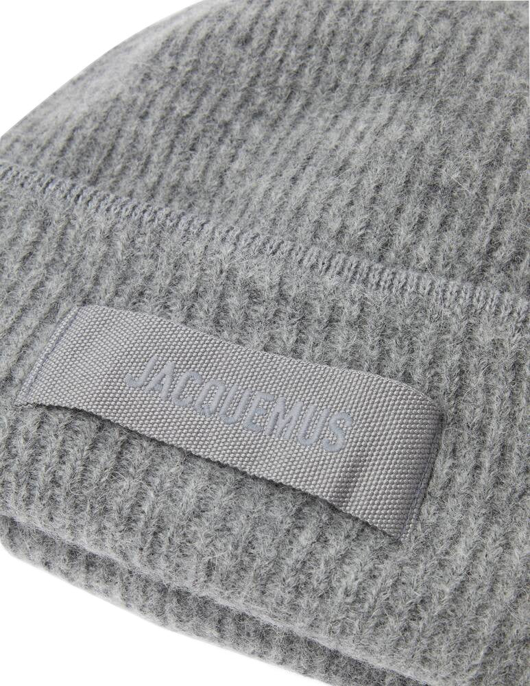 Jacquemus Textured Knit Beanie Hat With Folded Cuff