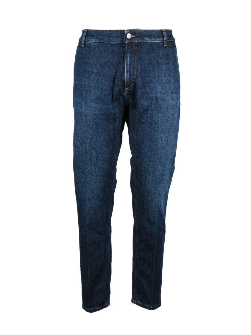 Dondup Blue Jef Carrot Fit Stretch Jeans