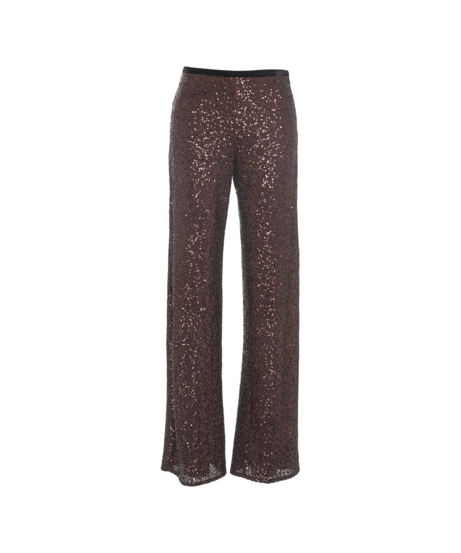 Gender Sequin-Embellished Trousers With Straight Cut And Flare