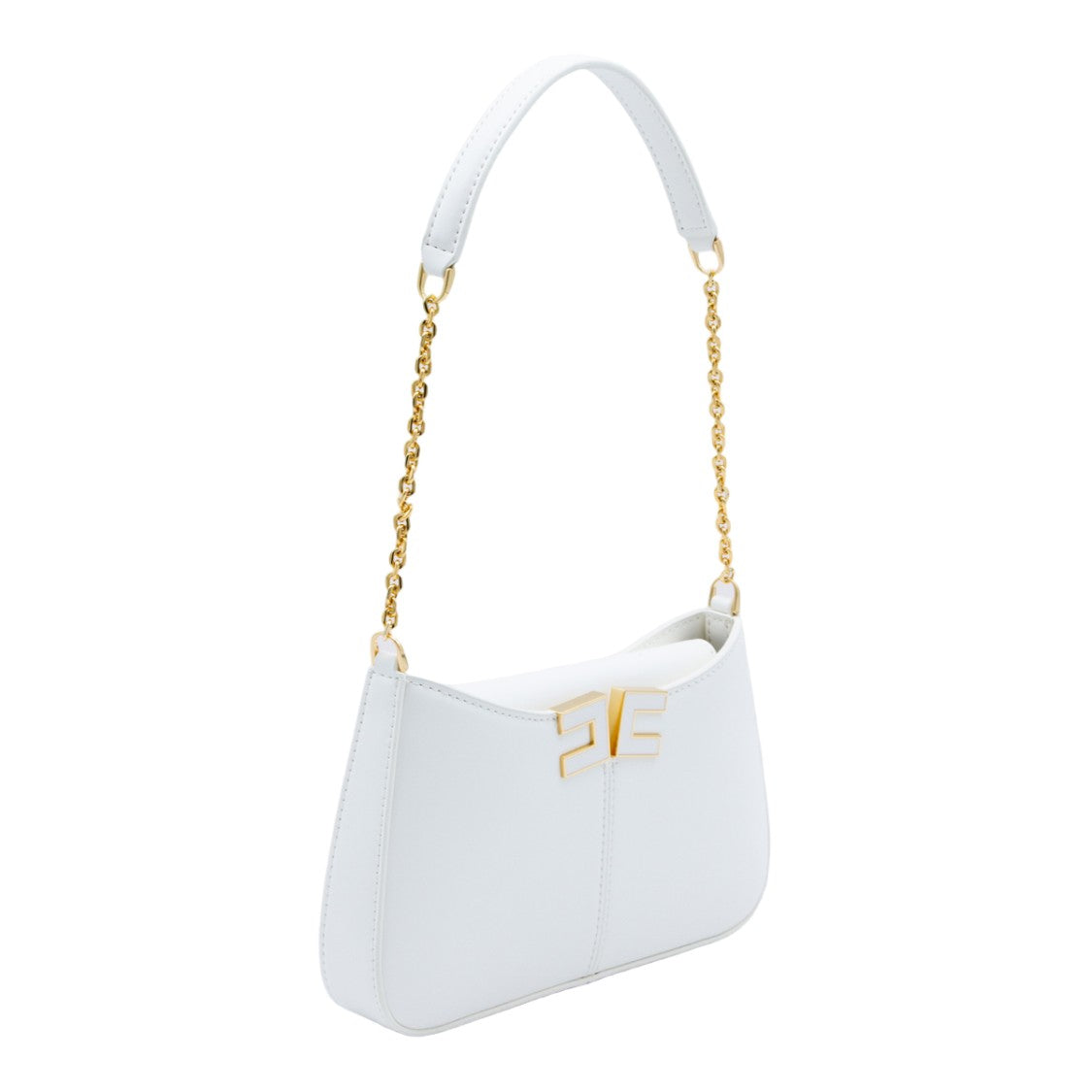 Elisabetta Franchi Structured Ivory Handbag