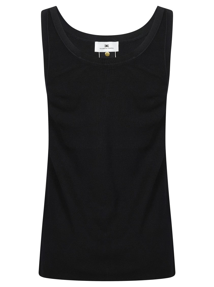 Elisabetta Franchi Sleeveless Scoop Neck Contrast Strip Top