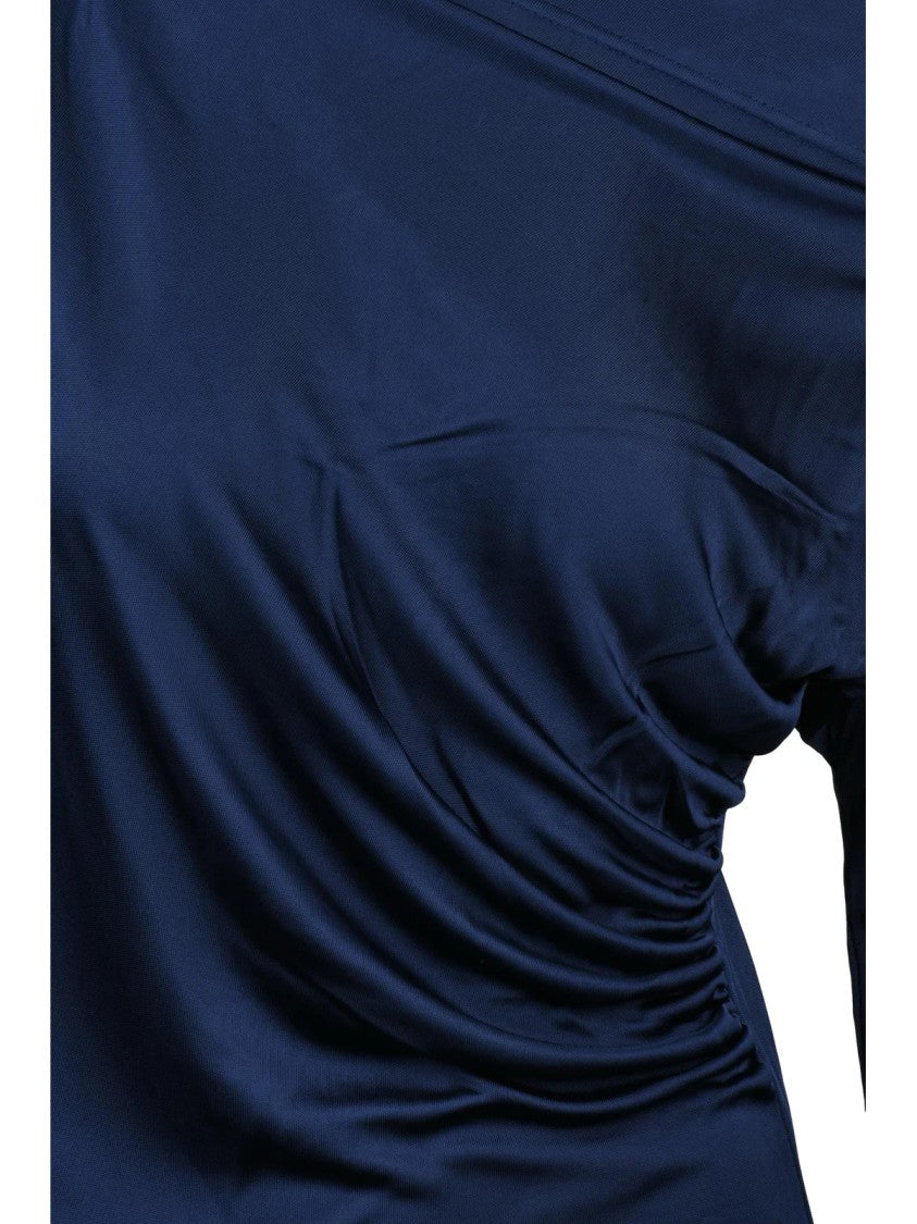 Vivienne Westwood Asymmetric Drape Tunic Dress With Boat Neckline