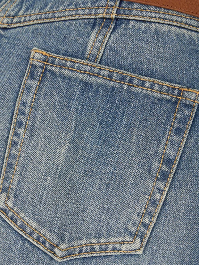 Alexander Mcqueen Indigo Blue Skirt With Short Zip Fastening And Patch Pockets