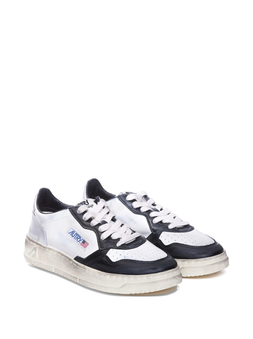 Autry Chunky White Sneakers With Textured Panels