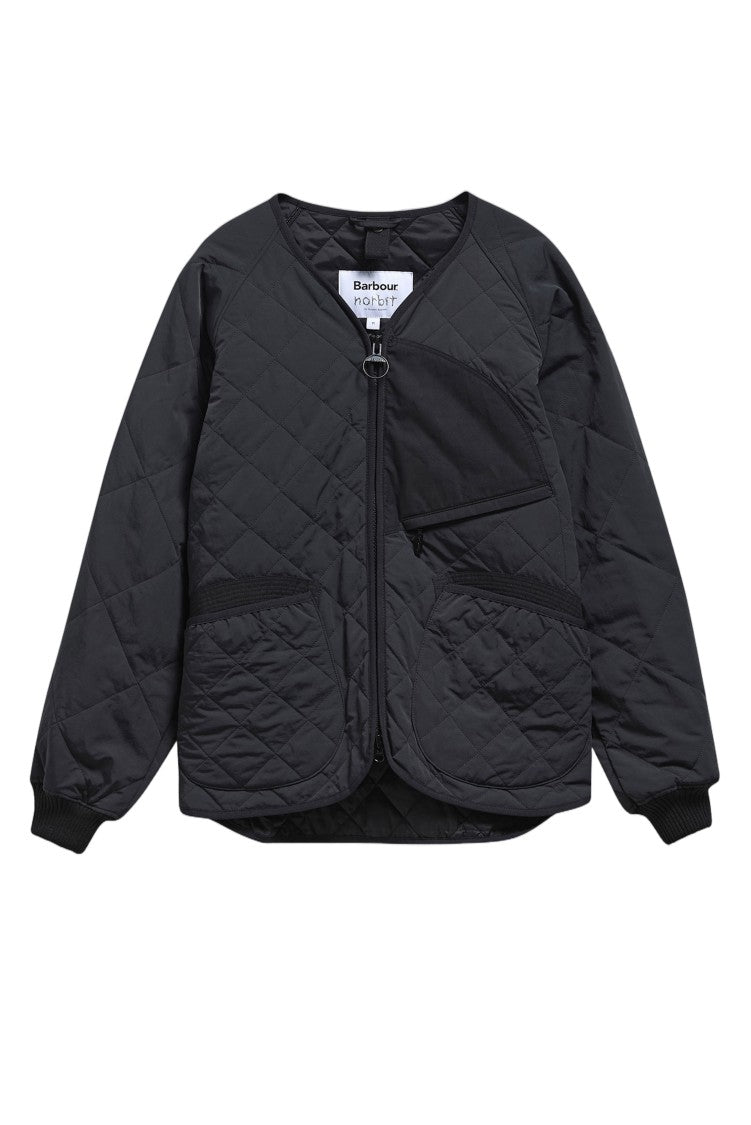 Barbour Black Diamond Quilted Ribbed Cuff Jacket