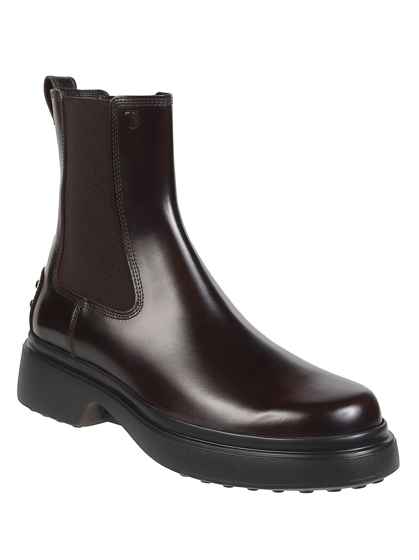 Tod's Brown Calf Leather Chelsea Boots