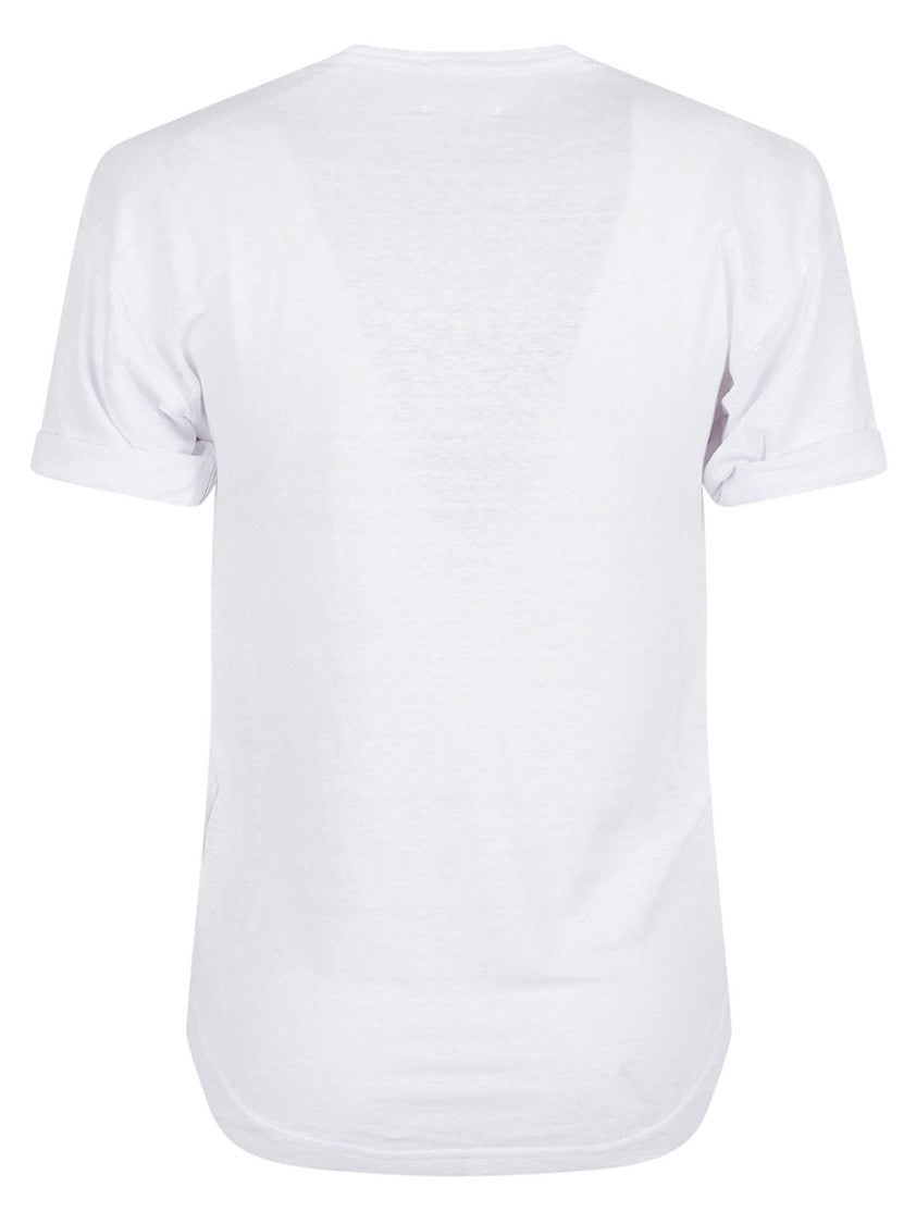 Isabel Marant Étoile Lightweight Linen T-Shirt With Embroidered Logo