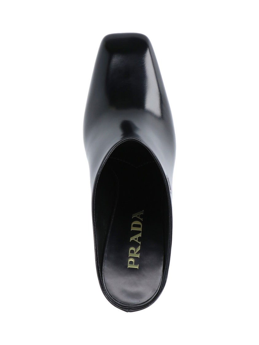 Prada Logo Sabot – Black
