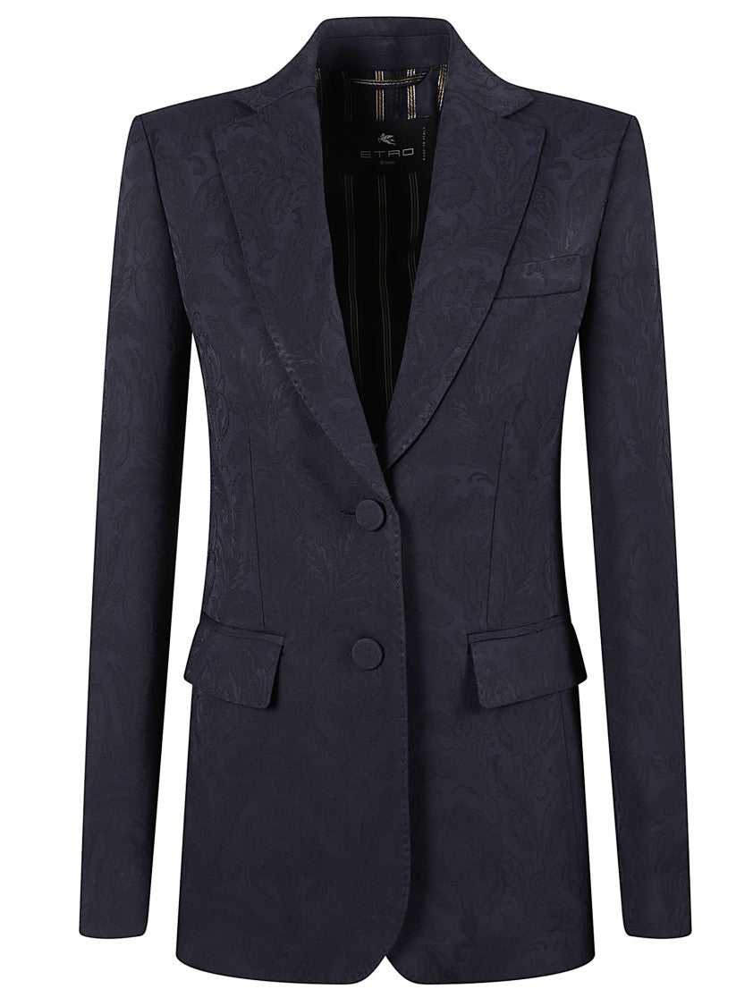 Etro Single-Breasted Floral Jacquard Blazer
