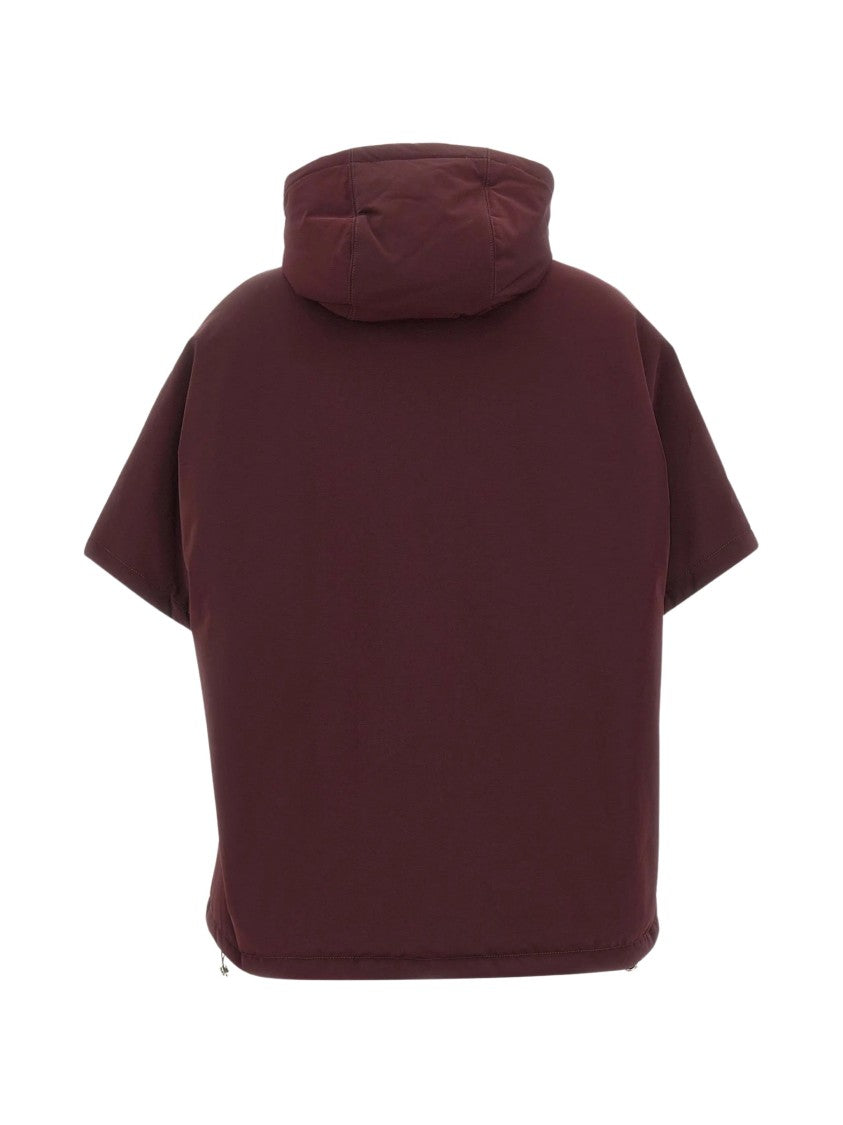 Elena Miro` Cappetta Boxy Hooded Short-Sleeve Jacket