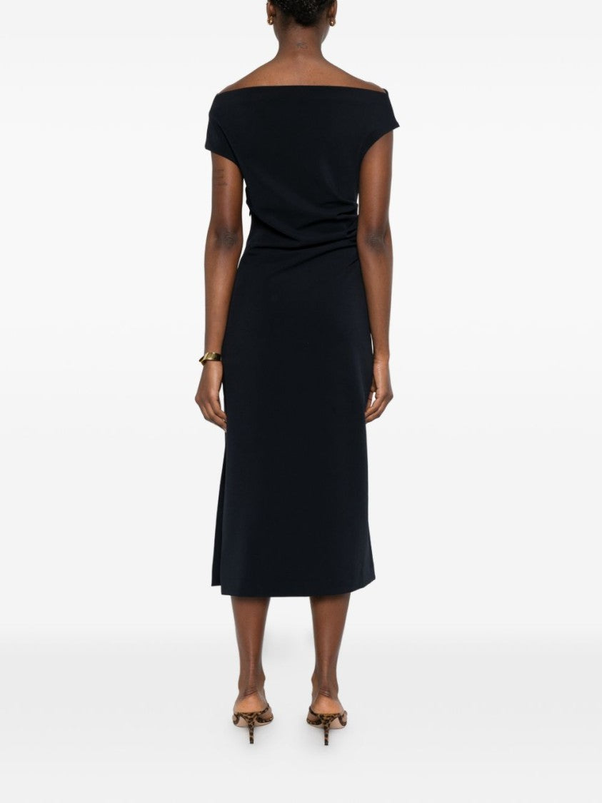 Parosh Off-The-Shoulder Fitted Midi Dress