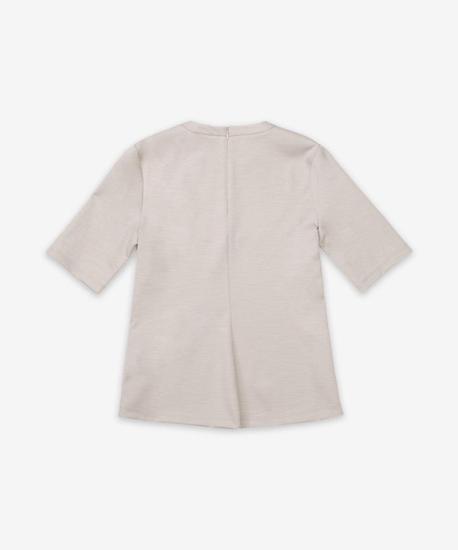 Max Mara Short-Sleeved Wool Top With Embossed Logo Detail