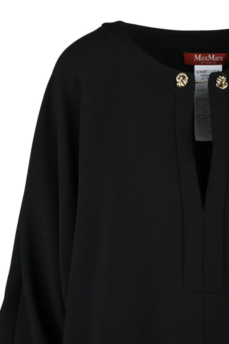 Max Mara Asti Tunic Dress Batwing Sleeves - Black