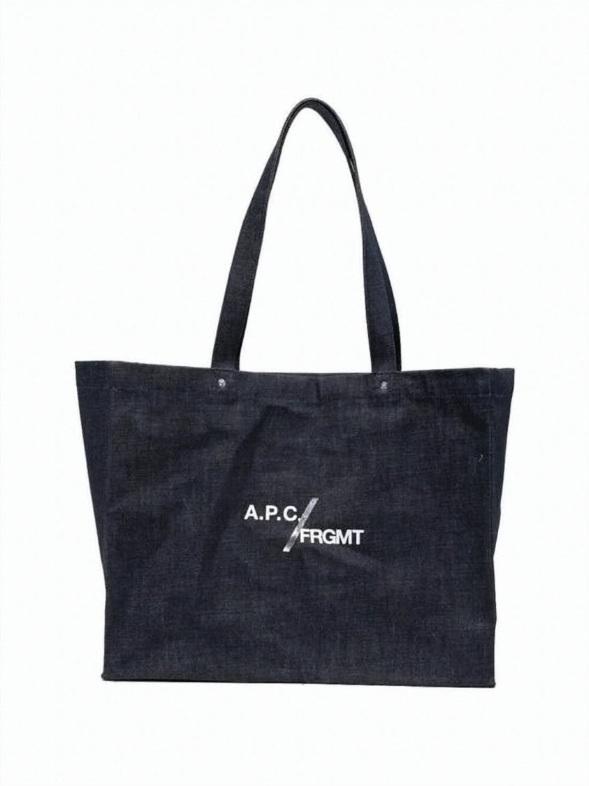 A.P.C. Spacious Denim Tote Bag With Reinforced Handles
