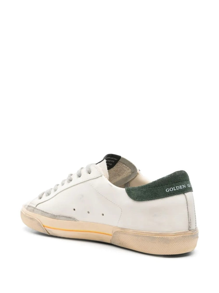 Golden Goose Low-Top Distressed Leather Sneakers With Suede Heel Tab