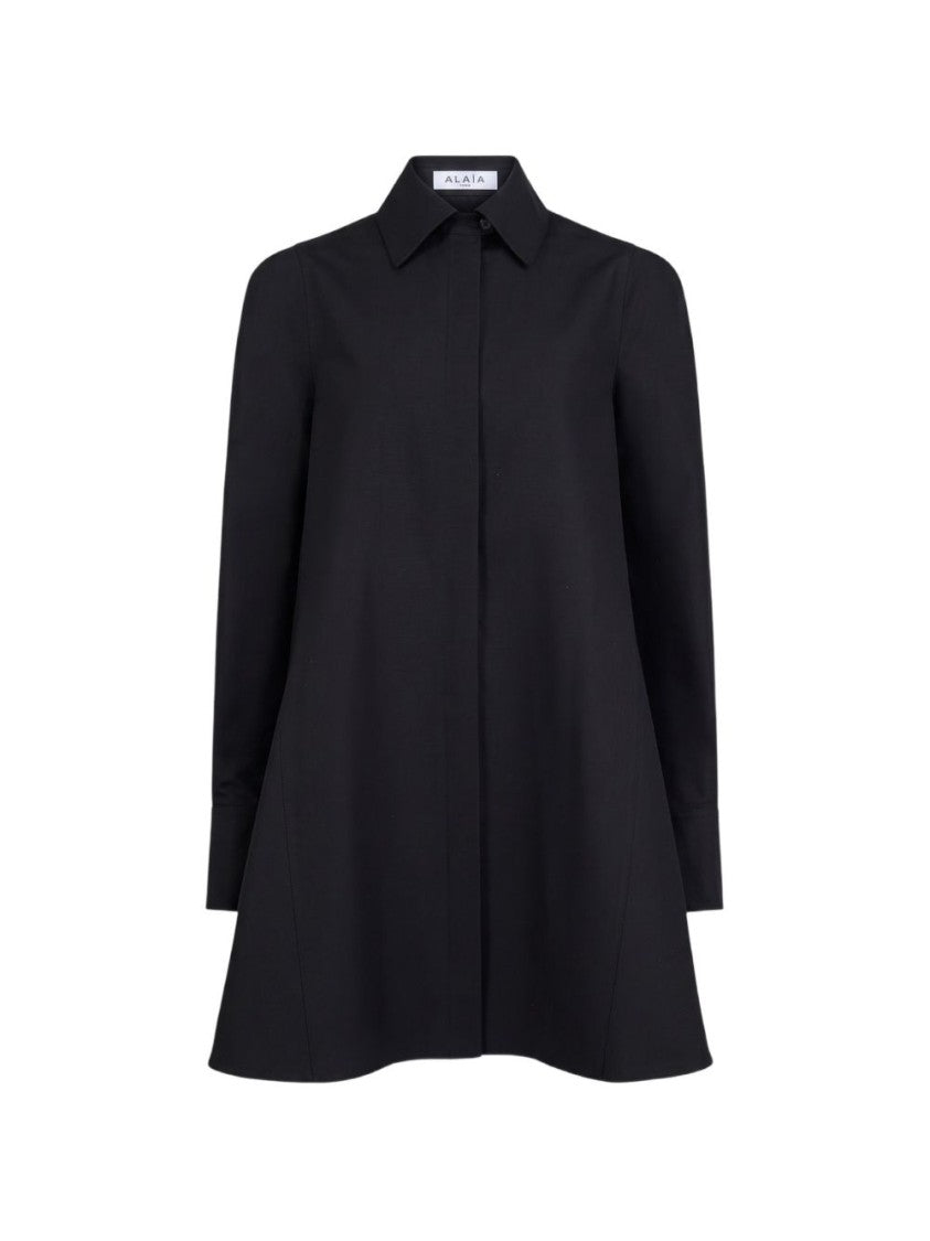 Alaïa Flared Pointed Collar Mini Dress