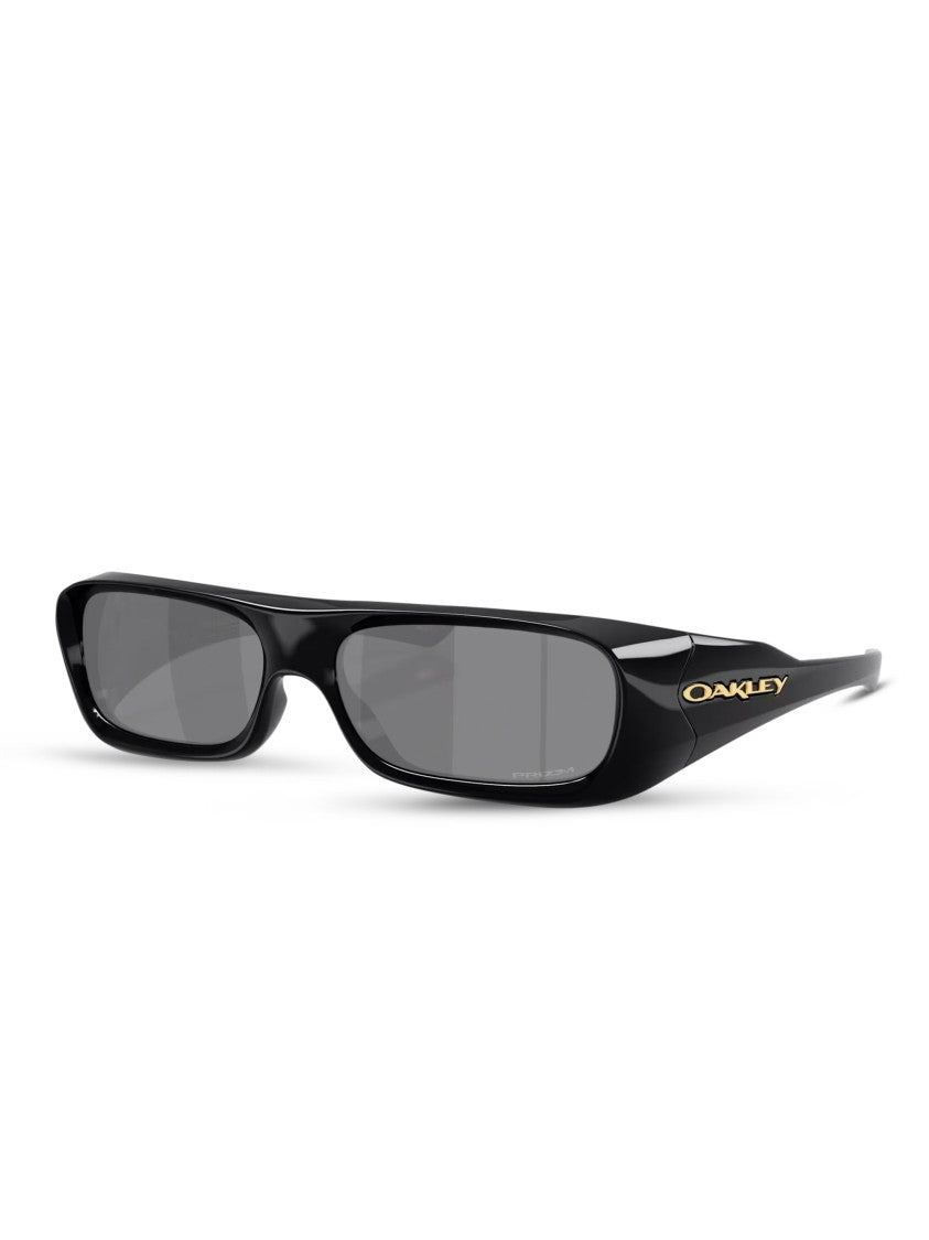 Oakley Rectangular Black Gold Logo Sunglasses
