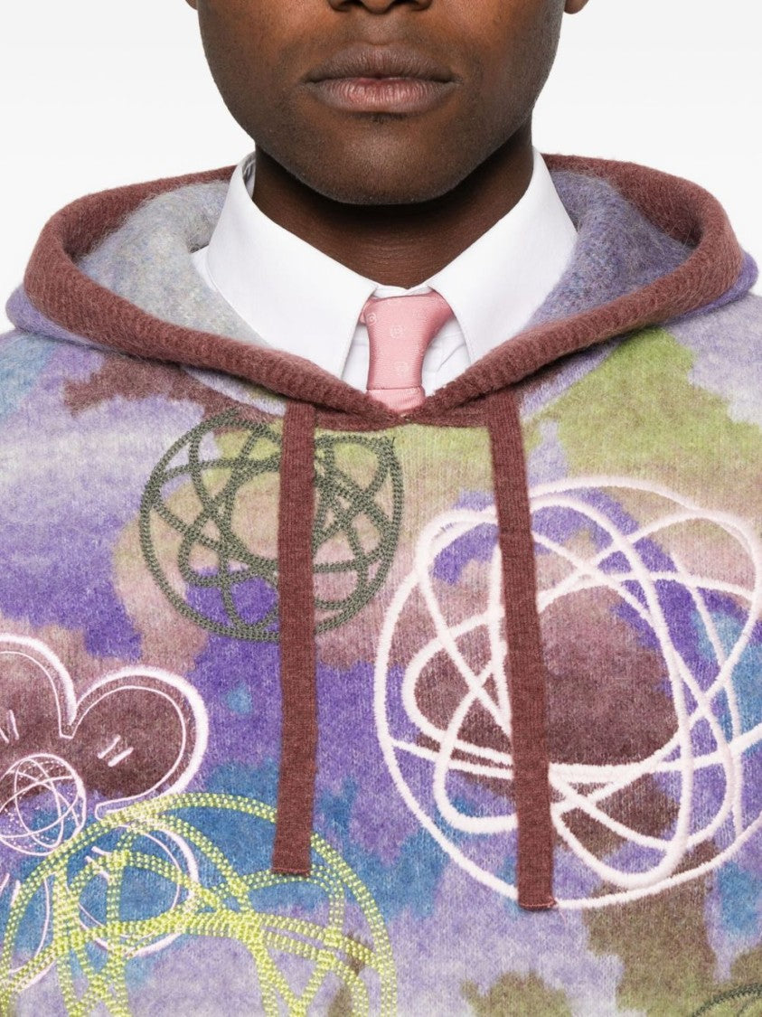 Kenzo Multicolour Purple Hooded Pouch Sweater