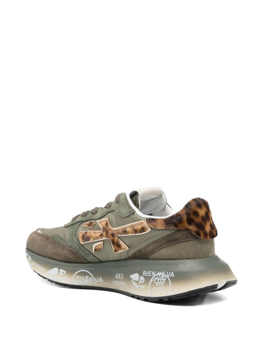 Premiata Olive Green Sneakers With Suede