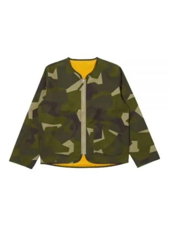 Universal Works Camouflage Cropped Jacket With Bright Yellow Lining