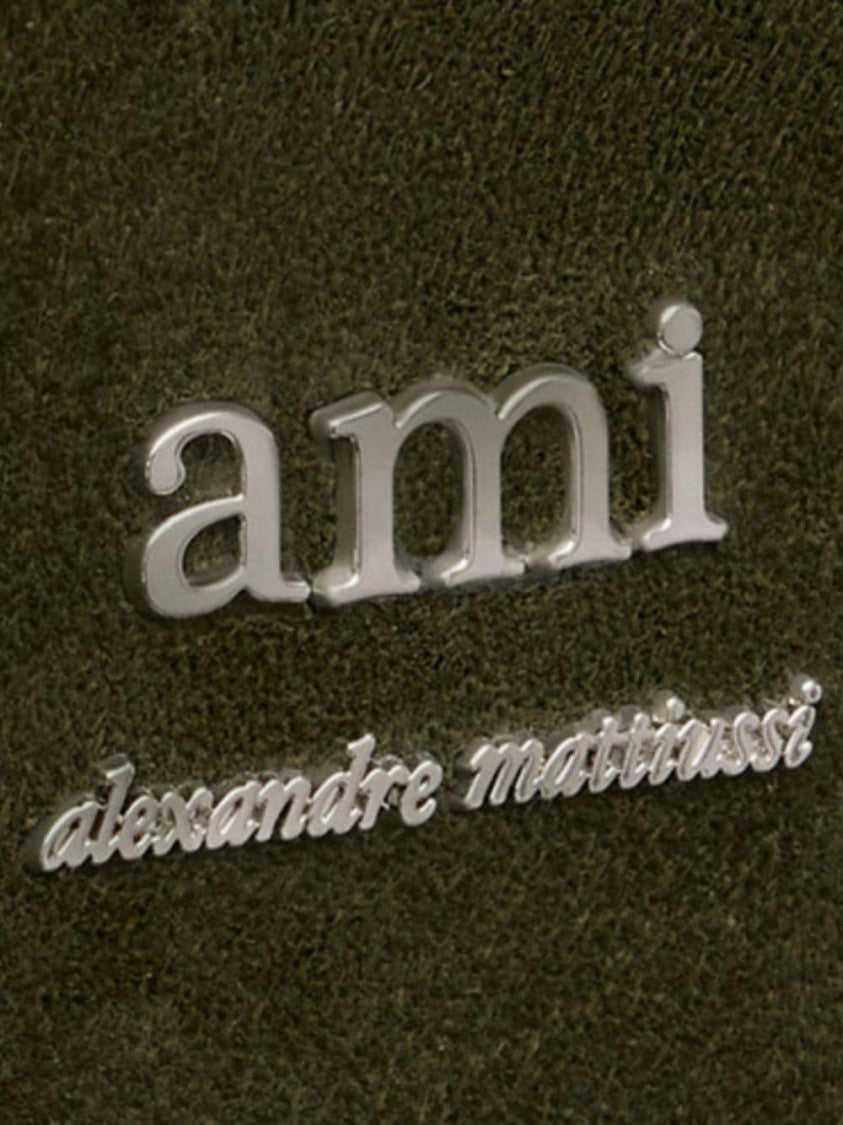 Ami Paris Olive Green Panelled Tote