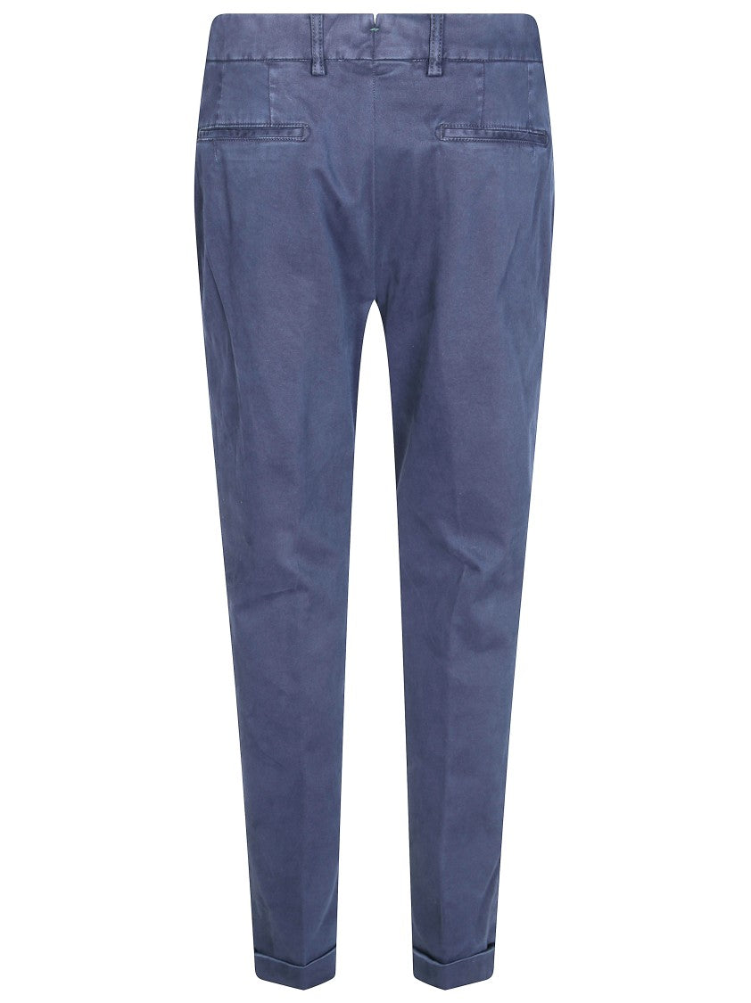 Berwich Blue Tailored Pleated Formal Pants