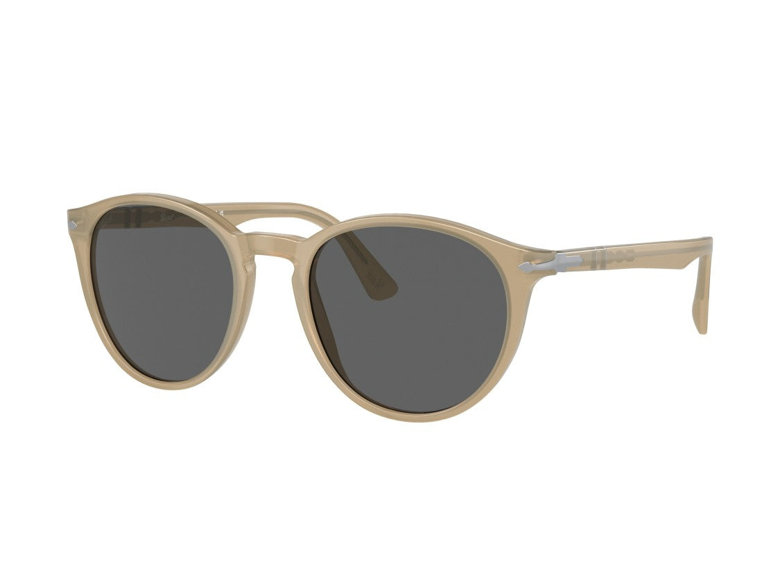 Persol 0Po3152s Rounded Translucent Beige Acetate Sunglasses