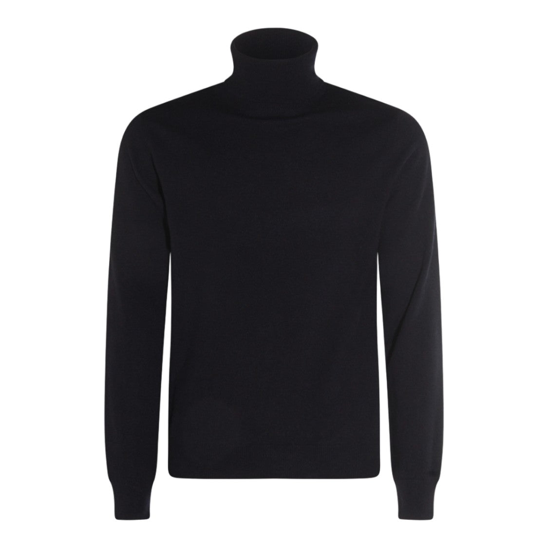 Malo Fitted Black Turtleneck Sweater With Ribbed Cuffs