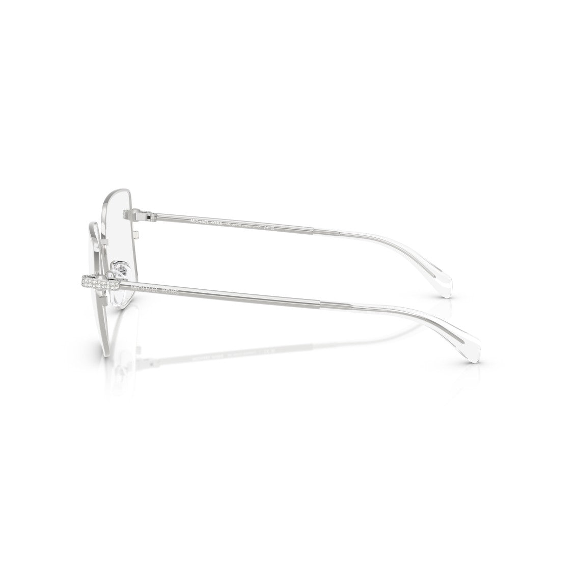 Michael Kors 0Mk3091b Square-Shaped Silver Metal Eyeglasses With Minimalist Design