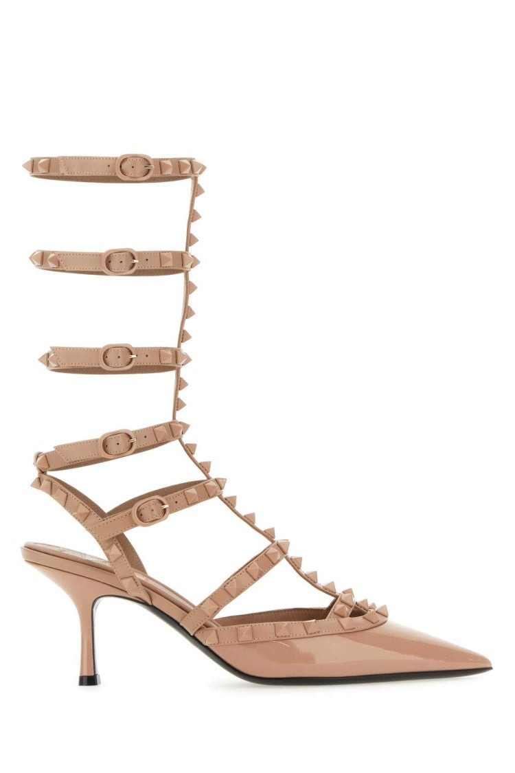 Valentino Garavani Powder Pink Leather Rockstud Pumps