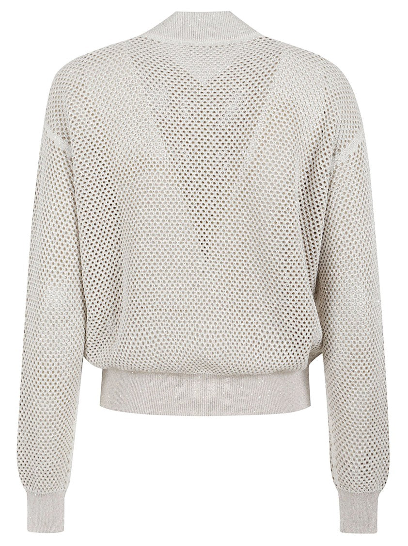 Fabiana Filippi Lightweight Open-Knit Mesh Jacket With Fitted Silhouette