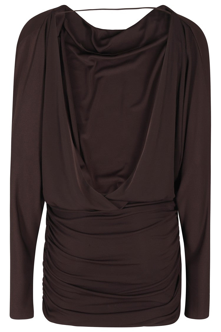 The Andamane Wisteria Mini Dress - Brown