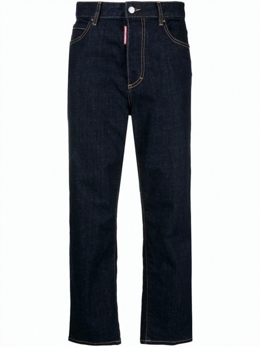 Dsquared2 Straight-Leg Denim Pants With Mid-Rise Waist