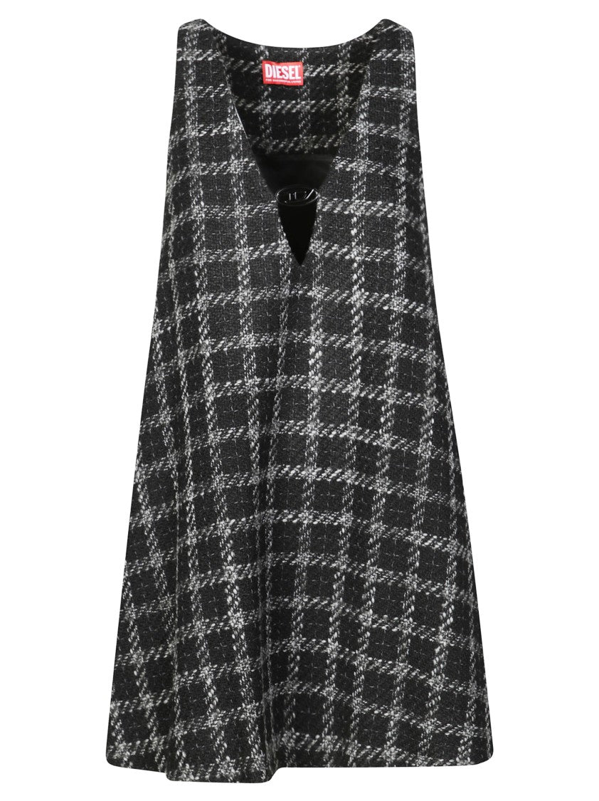 Diesel Sleeveless Fitted Midi Dress With Flared Skirt