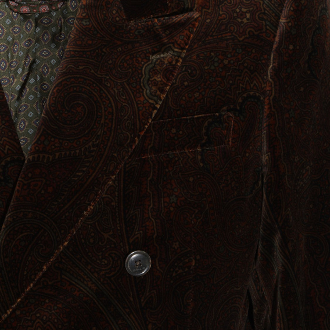 Etro Dark Brown Velvet Double-Breasted Tailored Jacket