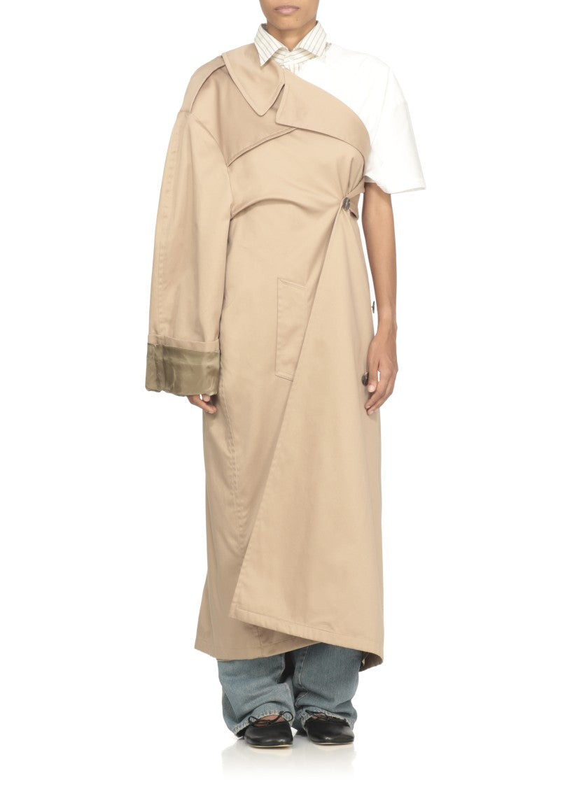 Mm6 By Maison Margiela Double Breasted Cotton Raincoat
