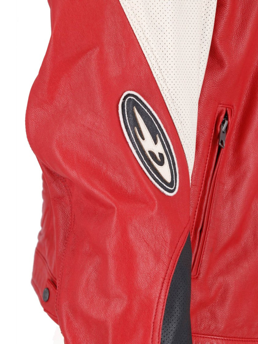 Diesel Multicolor Goat Leather Biker Jacket