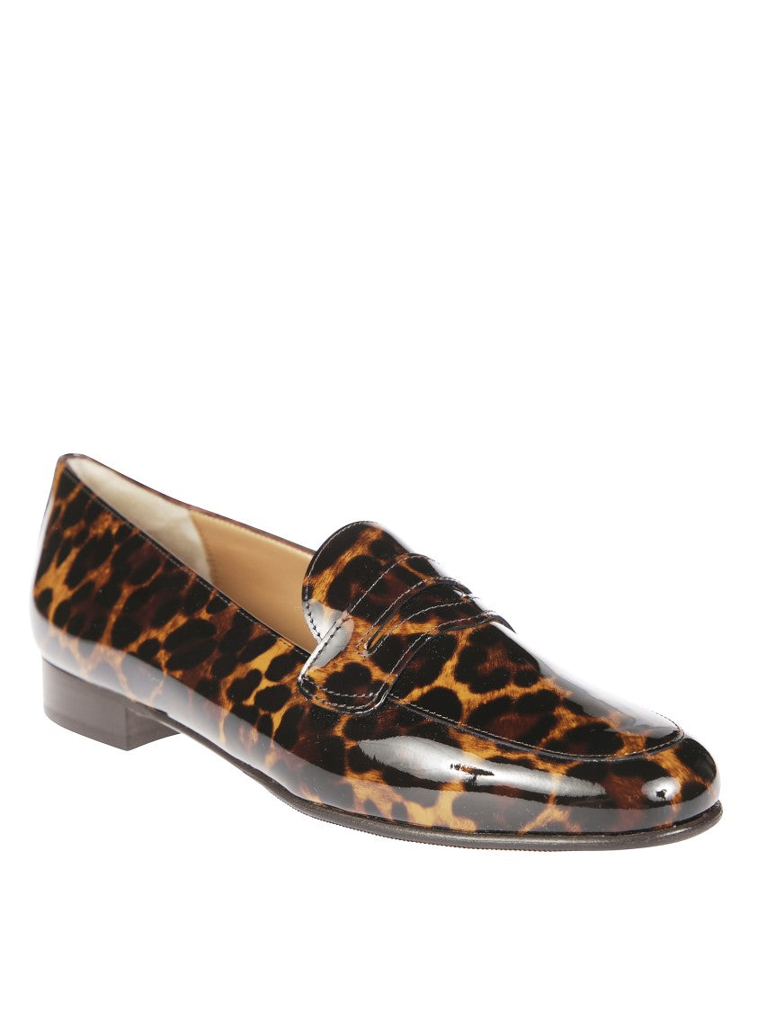Carel Leopard Print Block Heel Loafers
