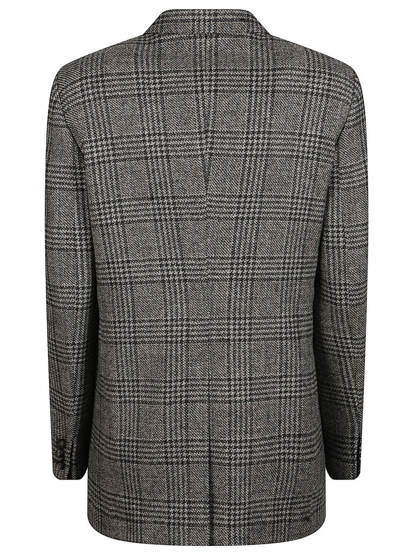 Tagliatore Classic Tailored Plaid Bertha Jacket