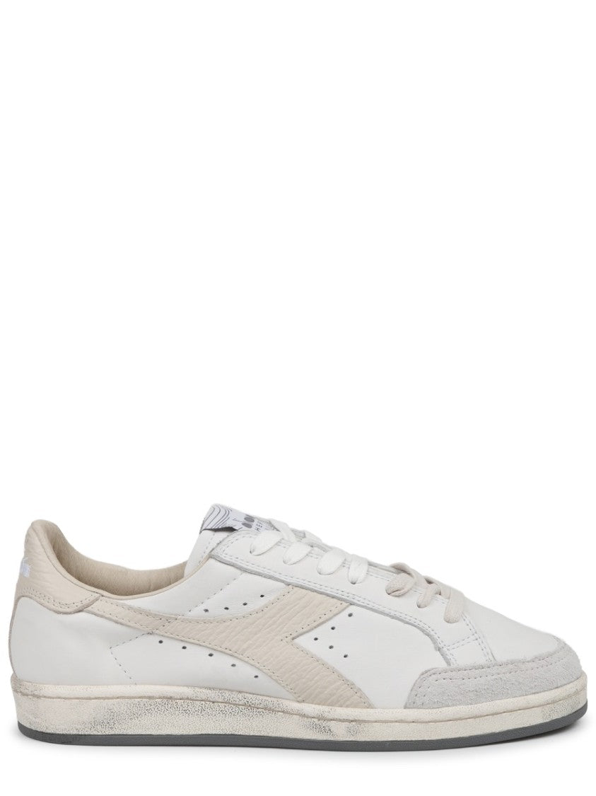 Diadora White Prestige Used Distressed Sneakers