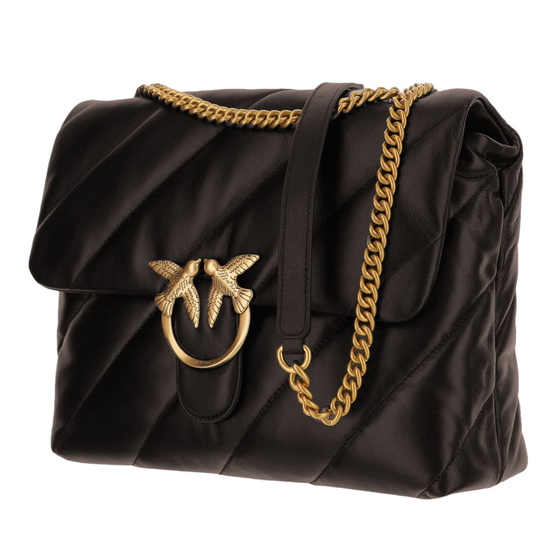 Pinko Quilted Nappa Leather Bag With Signature Love Birds Detail