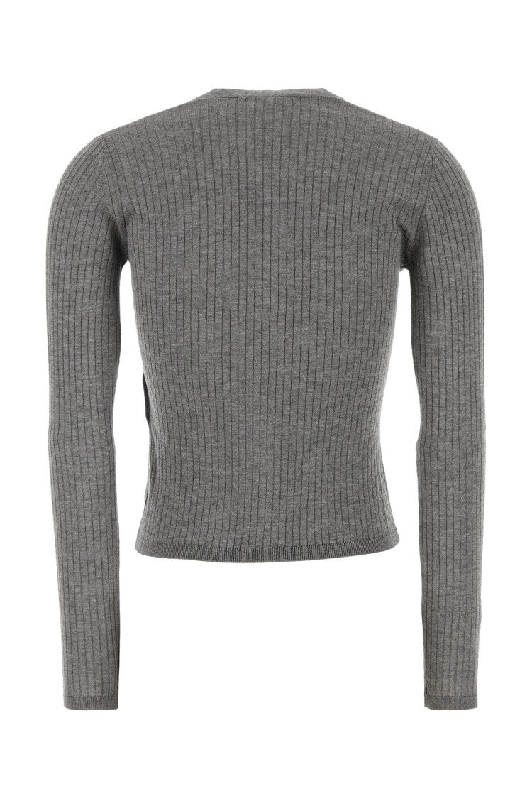 Max Mara Ribbed Knit Cardigan With V-Neckline