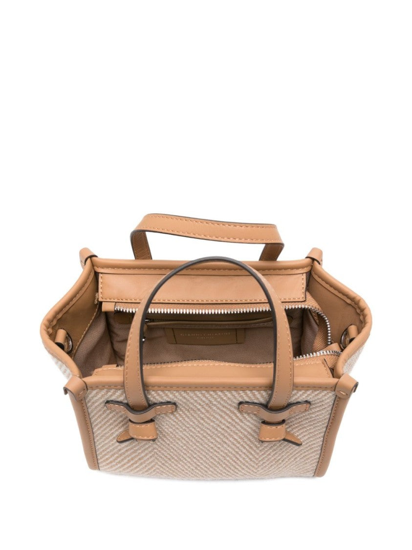 Gianni Chiarini Structured Chevron Woven Shopper Bag